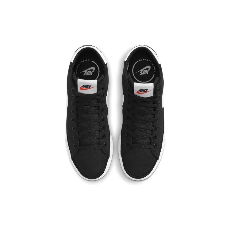 Nike Court Legacy Canvas Mid Black White Women Sneakers Team-Orange DD0161-001