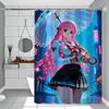 Perona Cartoon Animation Shower Curtain Outdoor Scenery Summer Vacation Bathroom Decor Holiday Polyester Bath Curtain With Hook