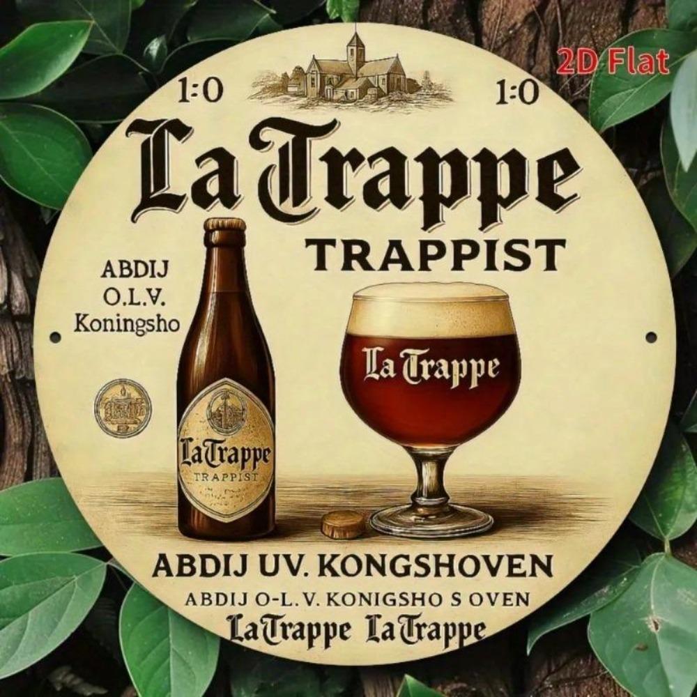 Винтажная металлическая вывеска Trappist Beer Круглая железная настенная живопись