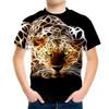 Summer Round Neck Animal Pattern 3D Printed Top Fashionable Casual Short Sleeved Children's Boy T-shirts