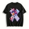 Аниме Девушка с рыжими волосами Графическая футболка Уличный стиль Повседневная свободная футболка с коротким рукавом Для подростков Хлопковая футболка