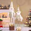 Christmas Gnome Plush Doll Retractable Legs Santa Claus Snowman Elk Ornament Adjustable Standing Figurine Decoration