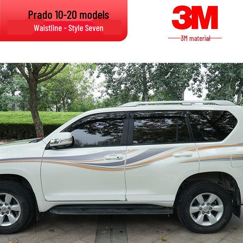 Toyota Prado 10-22 Модели Автомобильная Полоса на Кузов Наклейка на Поясную Линию.