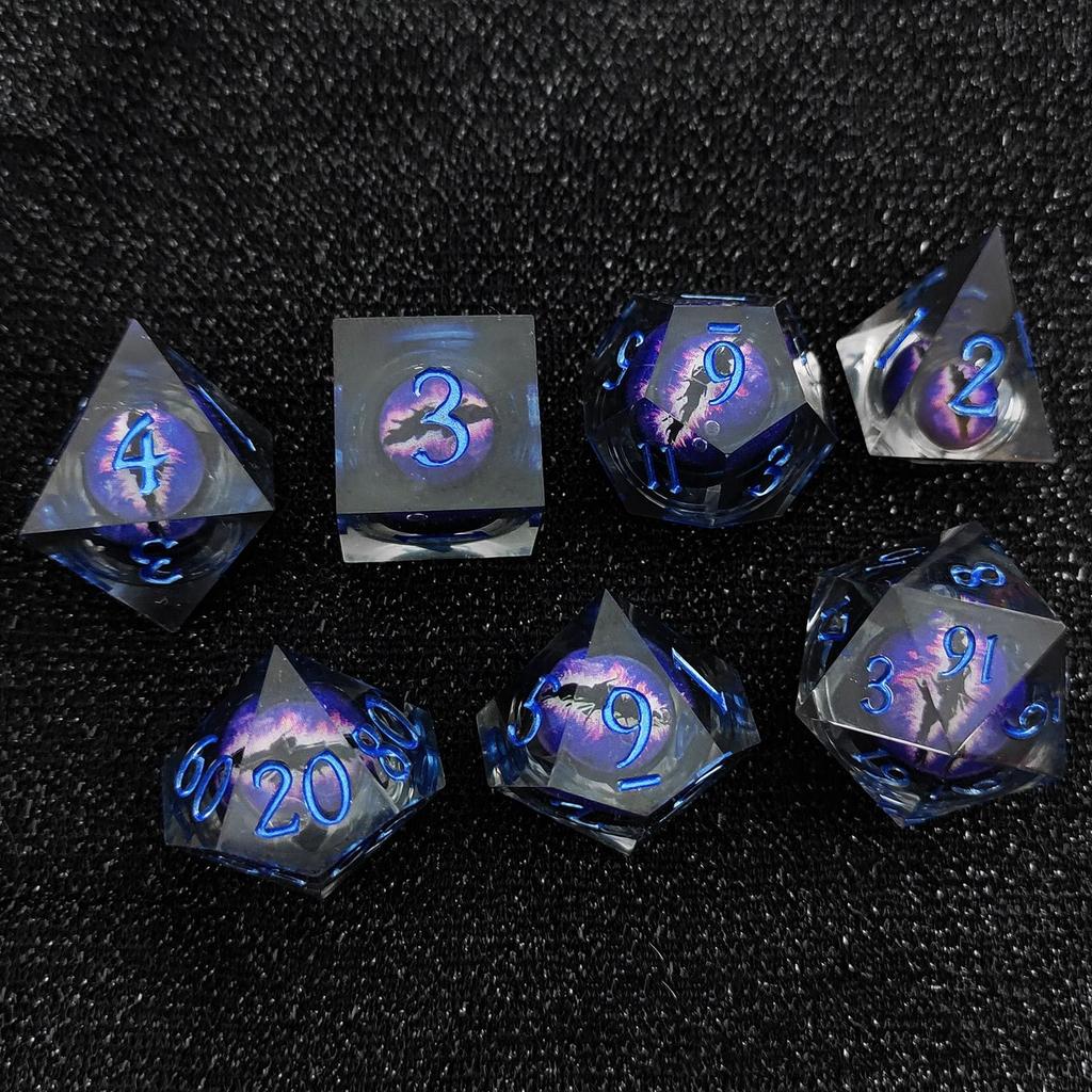 7 шт./компл. DND D20 Liquid Core Flow Eye Dice наборы для COC Dungeon and Dragon Pathfinder RPG ролевые игры вечеринки игрушки аксессуары