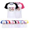 5015 Kids Girls Rumi Zoey Mira Print Raglan Short Sleeves T-Shirt
