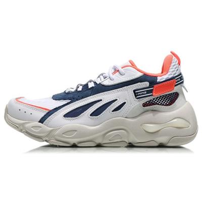 Li Ning Butterfly Lite Butterfly Нескользящие Легкие Низкие Кроссовки на Толстой Подошве Мужские Белые AGLP093-1