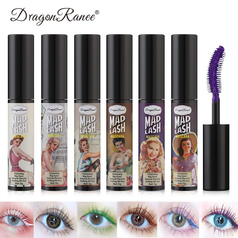 6 Color Mascara Waterproof Slim Natural Curling Volumizing Color Mascara Stage Makeup Sensation Eye Lashes Brush Beauty