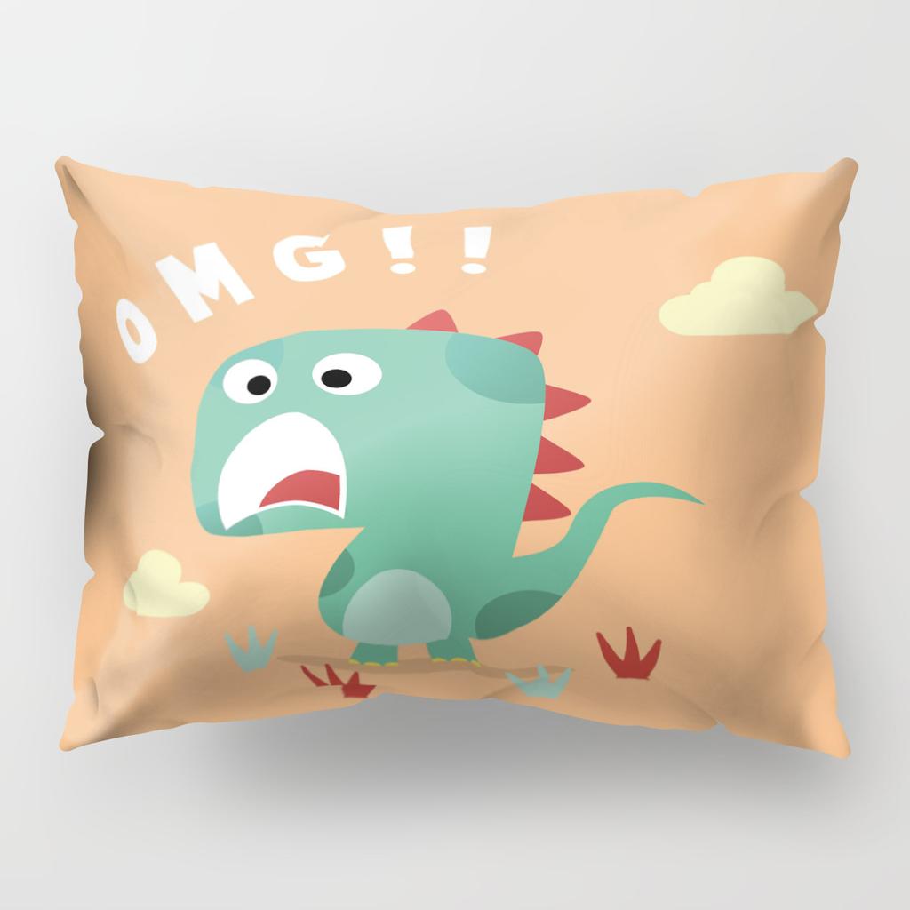 Cartoon Dinosaur Pillowcase Cute Children's Room Cushion Cover Car Sofa Cushion Cover Children's Birthday Gift