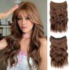 Синтетические волосы на 4 клипсах, невидимая проволока, длинный волнистый парик, прозрачная регулируемая повязка на голову для женщин, для ежедневной носки