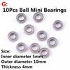 10pcs 625ZZ 693ZZ MR105-2RS MR63ZZ 608RS MR83 MR105ZZ 681ZZ Miniature Ball Bearings Metal Micro Bearing