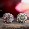 S925 Sterling Silver Jewelry Women's Thai Silver Retro Opening Pomegranate Ring