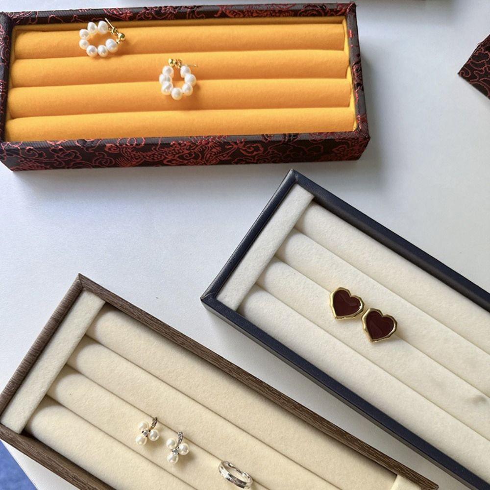 PU Velvet Velvet Jewelry Tray Flannelette Jewelry Storage Pallet Rings Packing Box