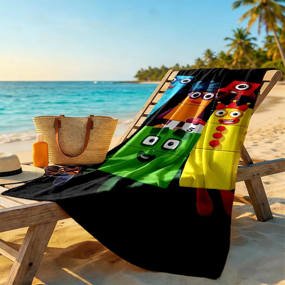 Numberblocks Beach Towel Quick-Dry Soft Microfiber Comfortable Lightweight