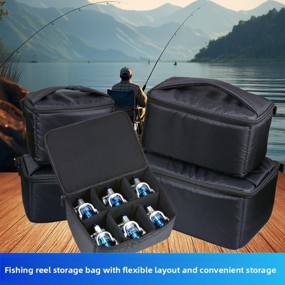 Multi-Compartment Fishing Gear Bag Water-Resistant Portable Storage Bag Outdoor Fishing
