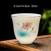 Chinese Cup Tea White Porcelain Retro Style 80ml Teahouse Masters Cup 50ml Ceramics Sake Cup Household Tea Bowl Kung Fu Tea Set