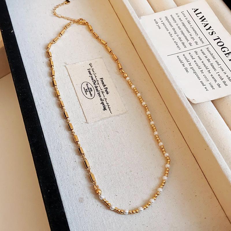 Korean temperament love butterfly pearl fringed necklace fashion collarbone chain versatile item decoration