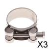 3x Motorcycle Stainless Steel Exhaust Clamp/Clip 32–35/36–39/40–47/48–51/52–55 Mm