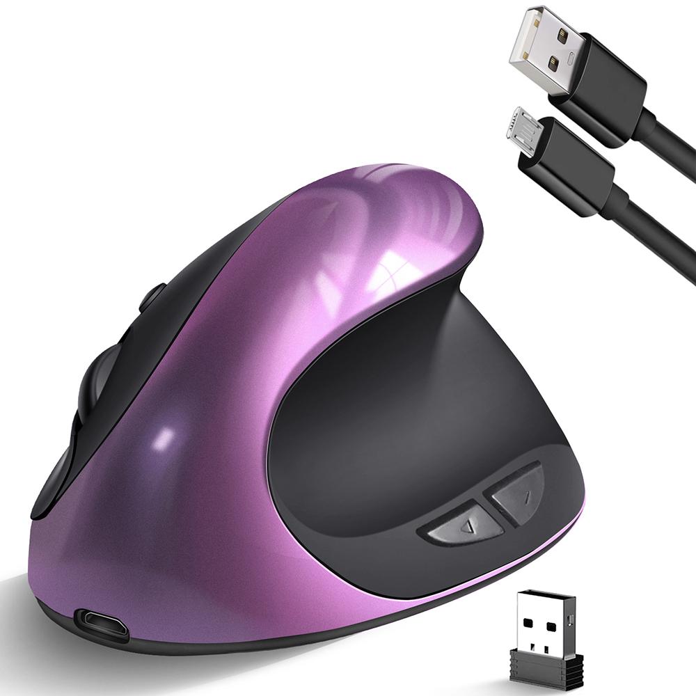 Ergonomic Mouse Rechargeable Wireless Mouse with 6 Buttons and 3 Adjustable