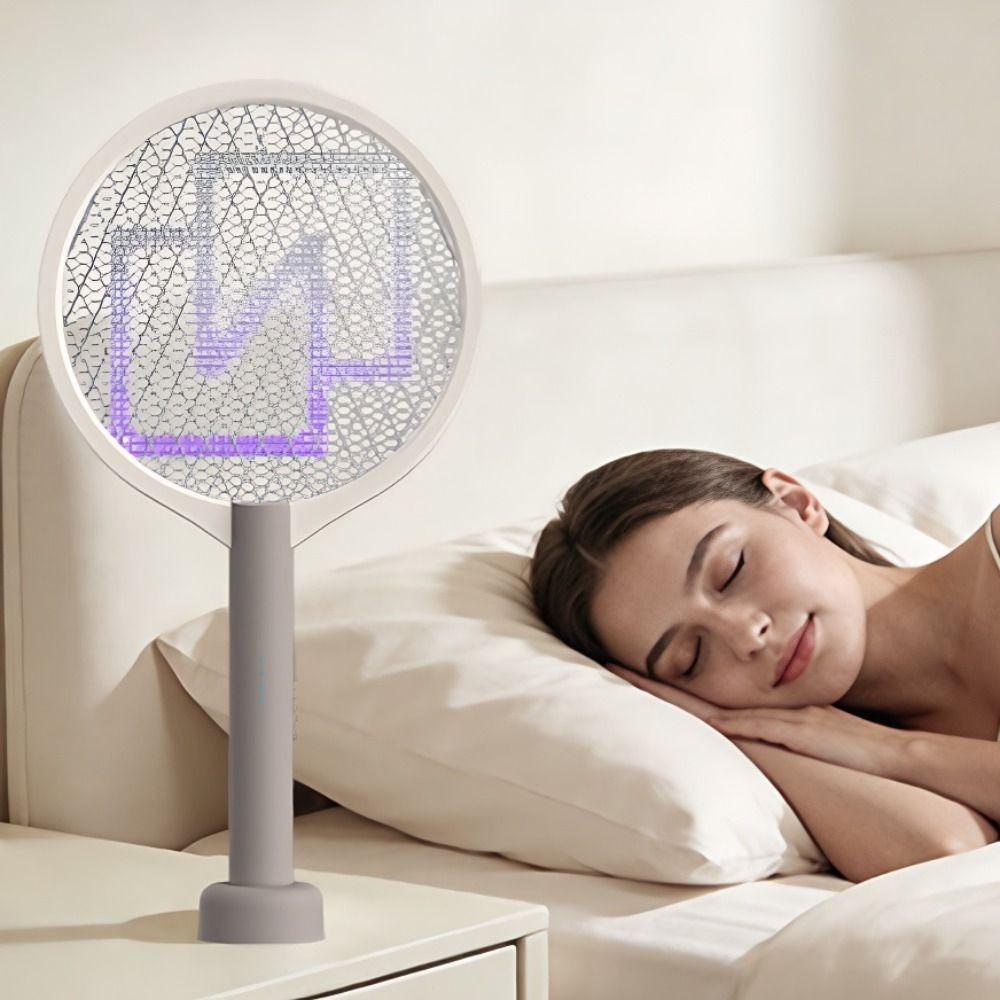 USB Rechargeable Electric Fly Trap Long Battery Life Mosquito Trap Insects Racket Bedroom