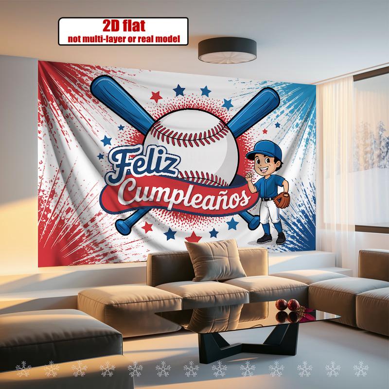 Party Backdrop Flat Printing Baseball Made Photo Booth Decor Birthday Party Decor