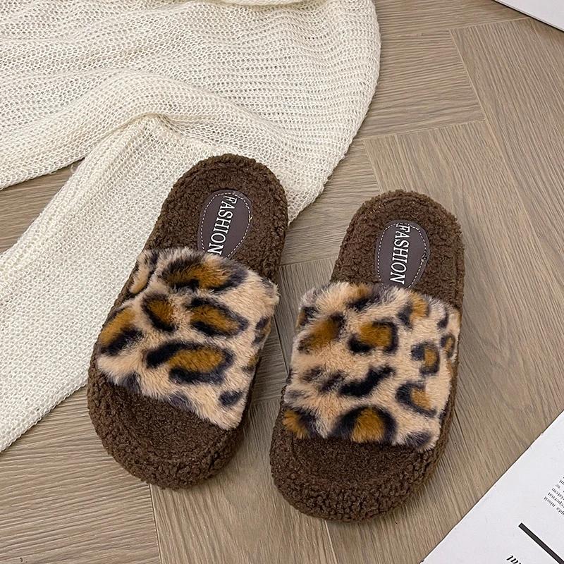 Зима Новые Женские Плоские Удобные Матовые Теплые Роскошные Модные Нескользящие Толстая Подошва Можно Носить На Улице Тапочки Женская Обувь