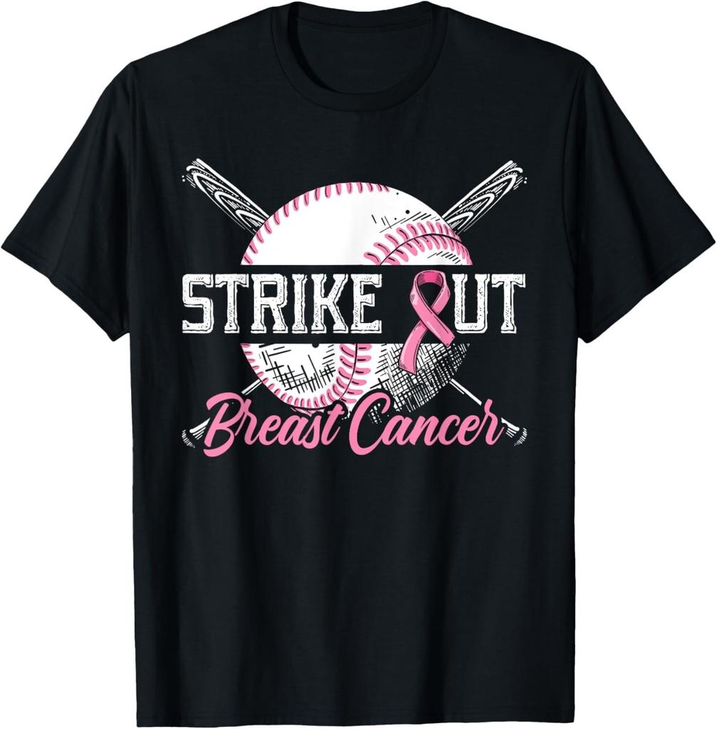 Strike Out Breast Cancer Baseball Breast Cancer Awareness Gift Unisex T-Shirt