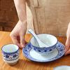 Ceramic Tableware Korean Blue and White Porcelain Plate Bowl Spoon Dishes and Plates Sets Dining Table Set Kitchen Supplies