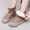 Женские нескользящие водонепроницаемые зимние ботинки на платформе цвета хаки с плюшевой теплой подошвой, повседневная обувь с хлопковой подкладкой, женские ботинки