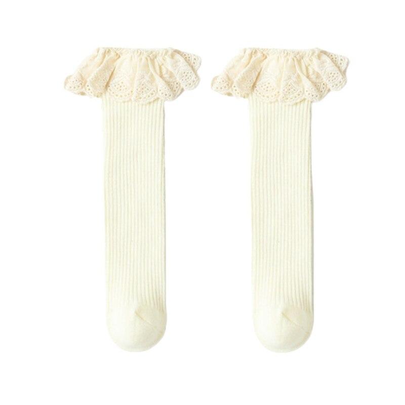 Высококачественные детские хлопковые мягкие удобные кружевные носки, детские носки из чесаного хлопка средней длины