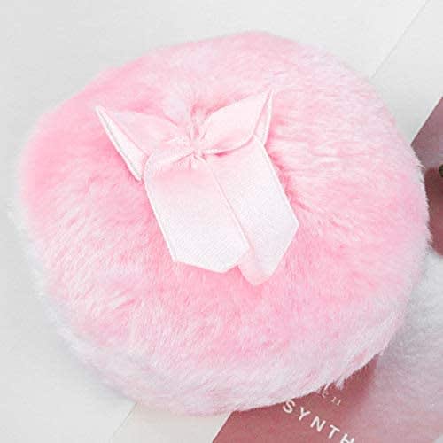 Powder Puff, Body Powder Puff, Round, Fluffy, Thick, Makeup, Loose Powder Puff, Baby Powder, Pink