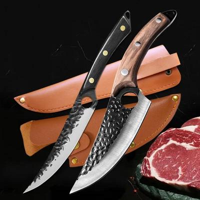 2 шт. кованые кухонные ножи, нож для мясника, нож для обвалки, нож для нарезки шеф-повара, нож для барбекю, рыбалки с чехлом