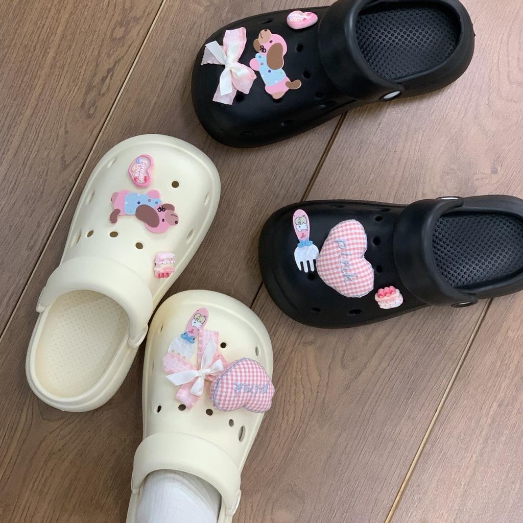 Милые мультяшные шлепанцы женские новые летние уличные не уставшие ноги дышащие нескользящие не вонючие носок тапочки