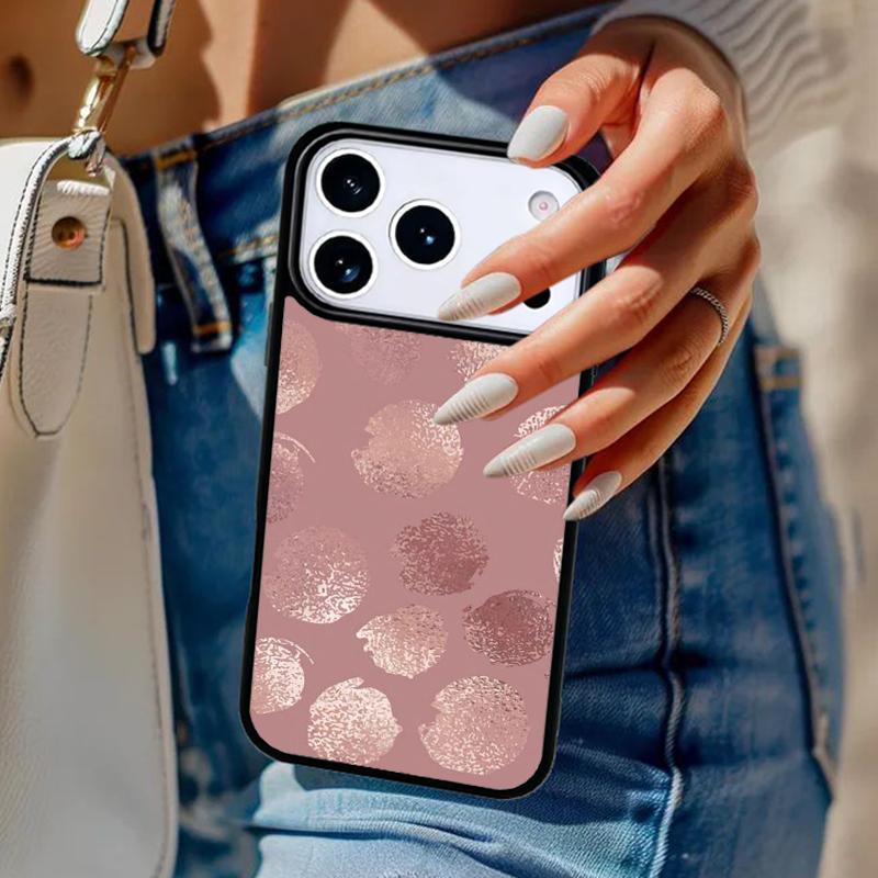 Чехол для телефона с узором 'Золотая Роза Блестки Розовое Сердце' Для iPhone 17 Air 14 15 13 12 Max Чехол Для Apple 14 15 16 16e 11 Pro Max Plus
