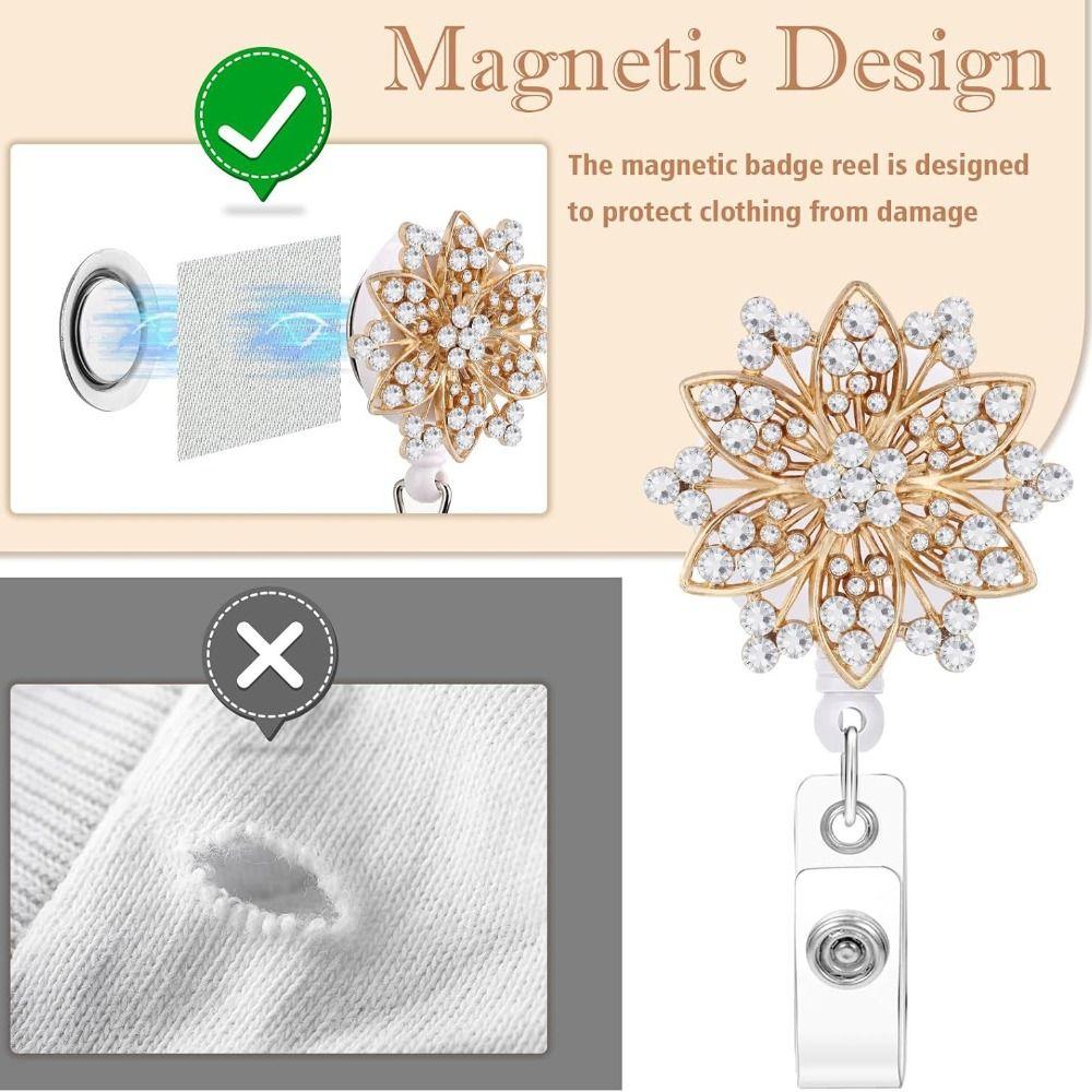 Lightweight Badge Holder Retractable Name Tag Holder Exquisite Badge Reel Office
