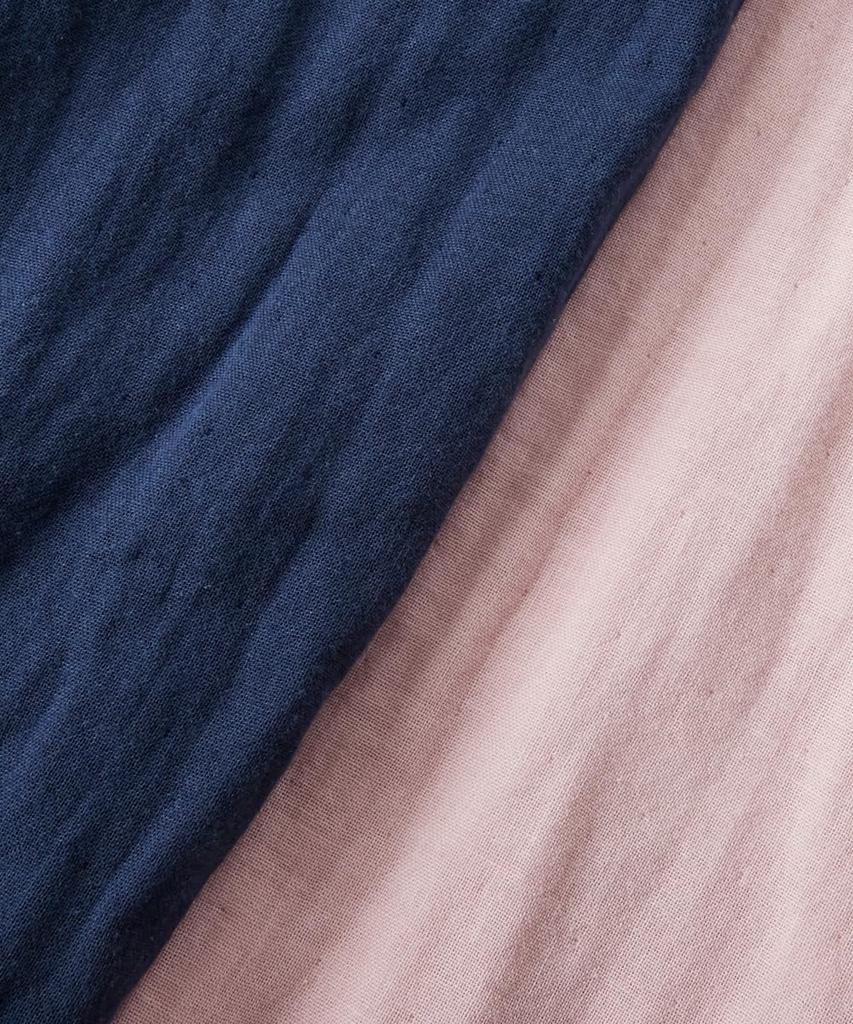 Пижама и домашняя одежда марлевая хлопковая пижама с воротником и застежкой спереди 4L [Nissen] комплект, 3-слойная 100% распашная, темно-синий,