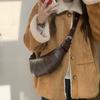 Retro Coffee Horn Bag Women's Armpit Bag Autumn and Winter New Fashion Versatile Messenger Bag Dumpling Bag