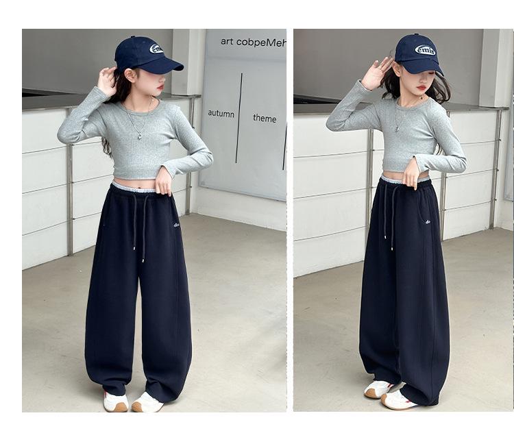 Спортивные брюки-палаццо для девочек - Весна/Осень 2025 Повседневные спортивные брюки для учениц начальной школы