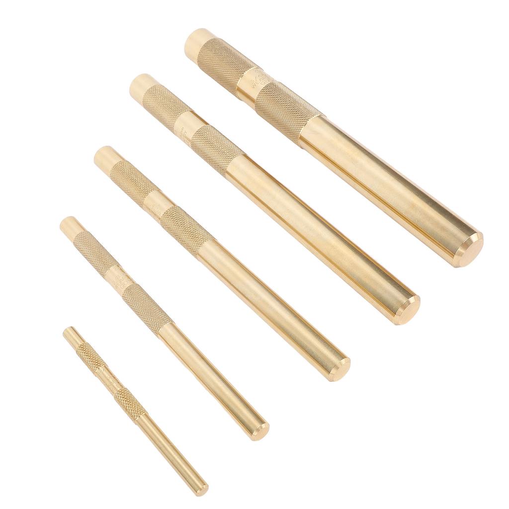 Drift Punch Set Knurled 1/4inch 3/8inch 1/2inch 5/8inch 3/4inch Brass Drift Punch Tool for