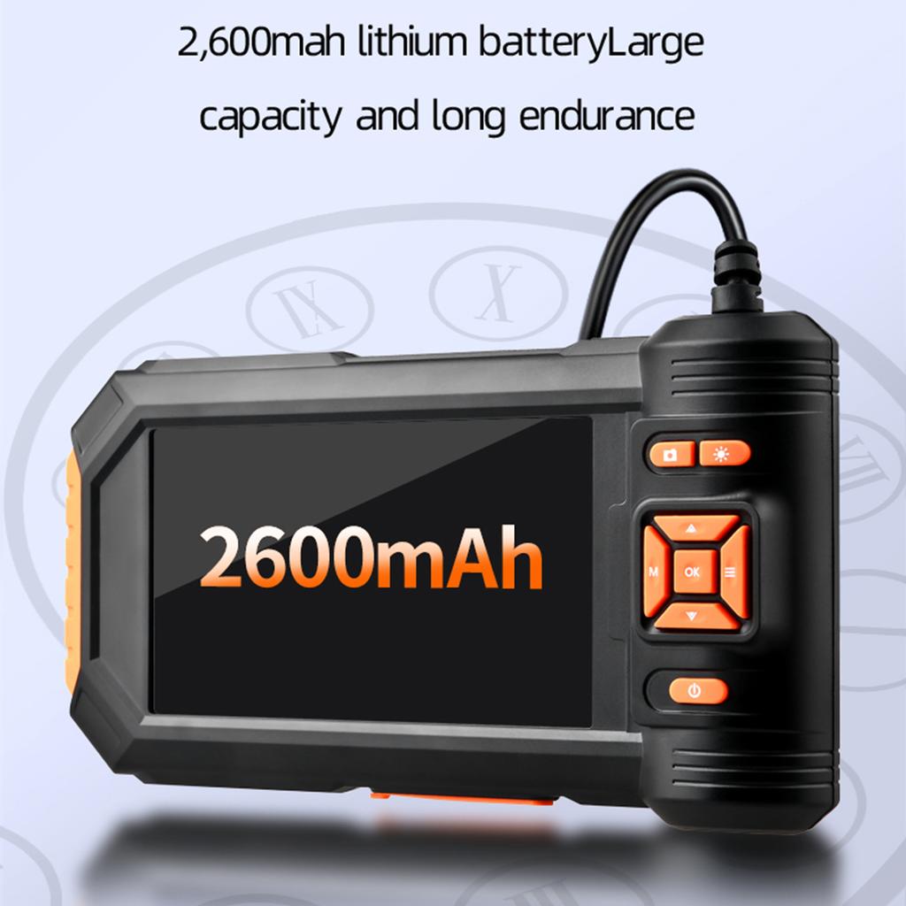5in IPS Screen Double Lens Industrial Endoscope 1080P Bore Scope Snake Camera Sewer Pipe Drain Inspection Camera 2600mAh