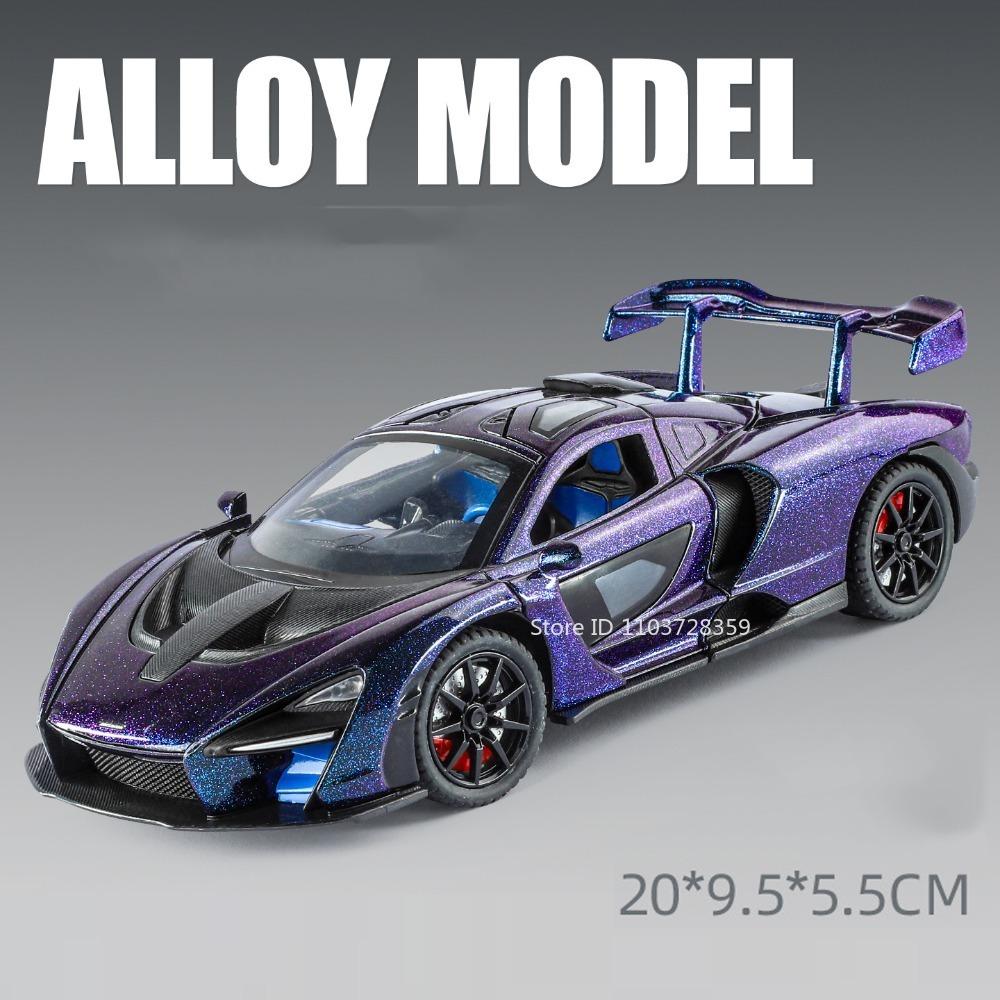 1:24 Huayra Senna Игрушечная Машинка Спрей Модели Суперкаров Металл Литье под Давлением Двери Открываются Рулевое Управление Передним Колесом Амортизация для Детских Подарков