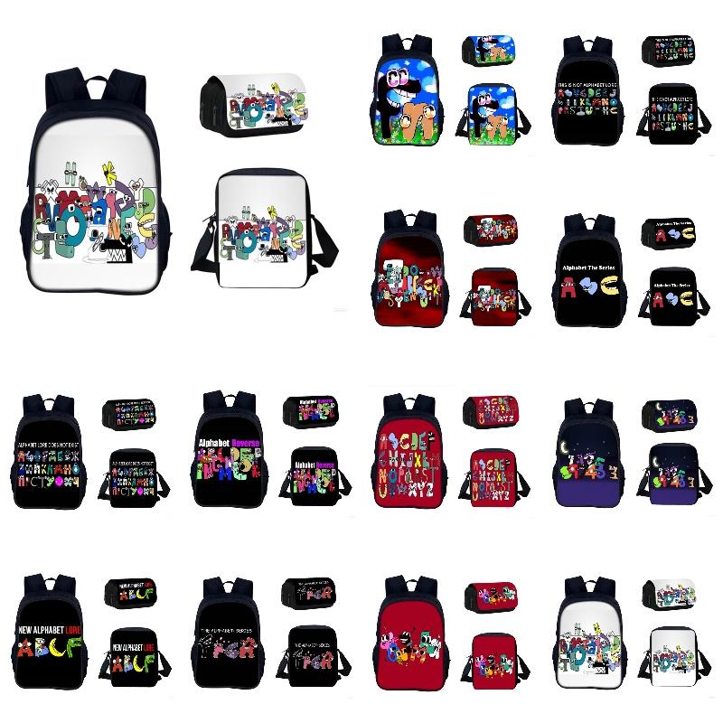 Alphabet Lore Backpack Cool And Breathable Student Bag For School In Red/black