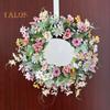Цветы Весенний венок Гирлянда на входную дверь Искусственные цветы Дверной венок для дома Весенняя вечеринка Фермерский дом Свадебное украшение