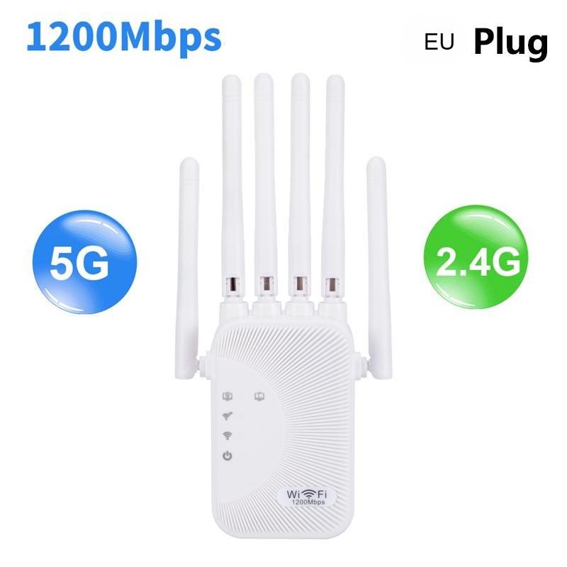 1200 Мбит/с WiFi-ретранслятор, двухдиапазонный беспроводной усилитель, сетевой усилитель сигнала дальнего действия 2,4 ГГц, для домашнего офиса, Wi-Fi-ретранслятор