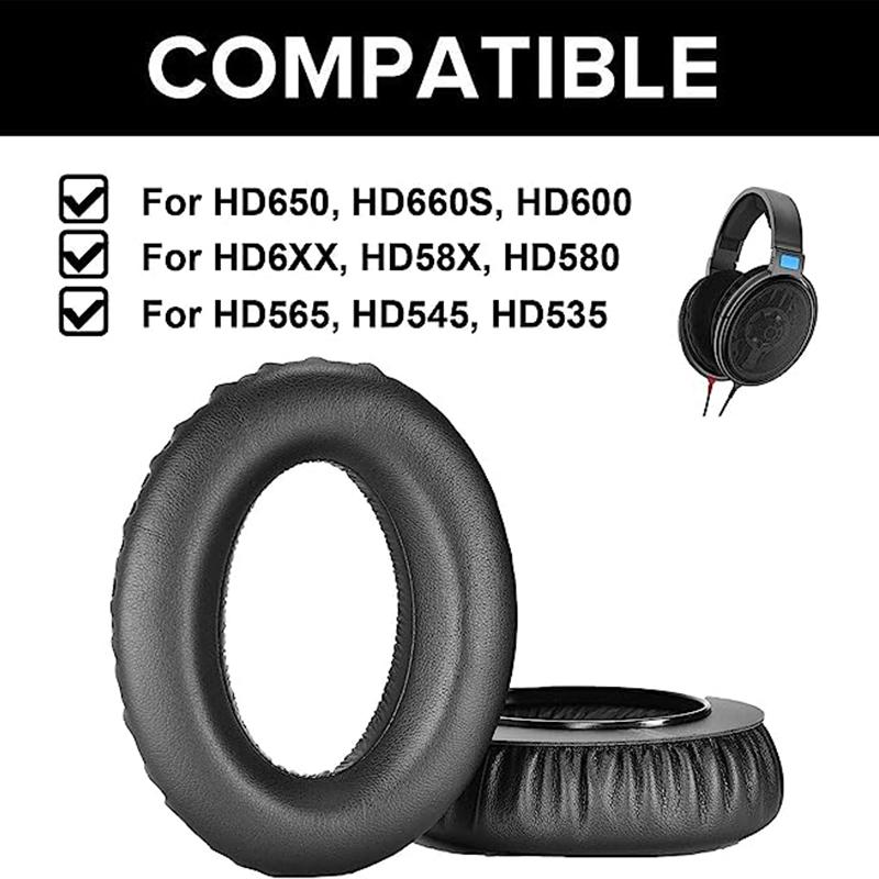 HD650 Replacement Earpads for Sennheiser HD650/HD600/HD660S/HD565/HD545/HD535/HD6XX/HD58X/HD580 Headphone Earpads(Protein Leather)