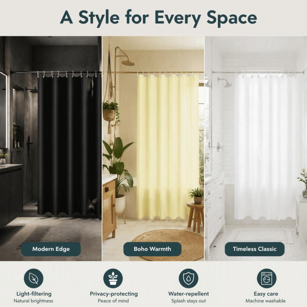 White Bathroom Curtain Thickened Waterproof Curtain Minimalist Shower Curtain Bathroom