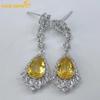 Sace Gems Earrings for Women 925 Sterling Silver 8*10MM Natual Citrine Stud Earrings Wedding Party Fine Jewelry