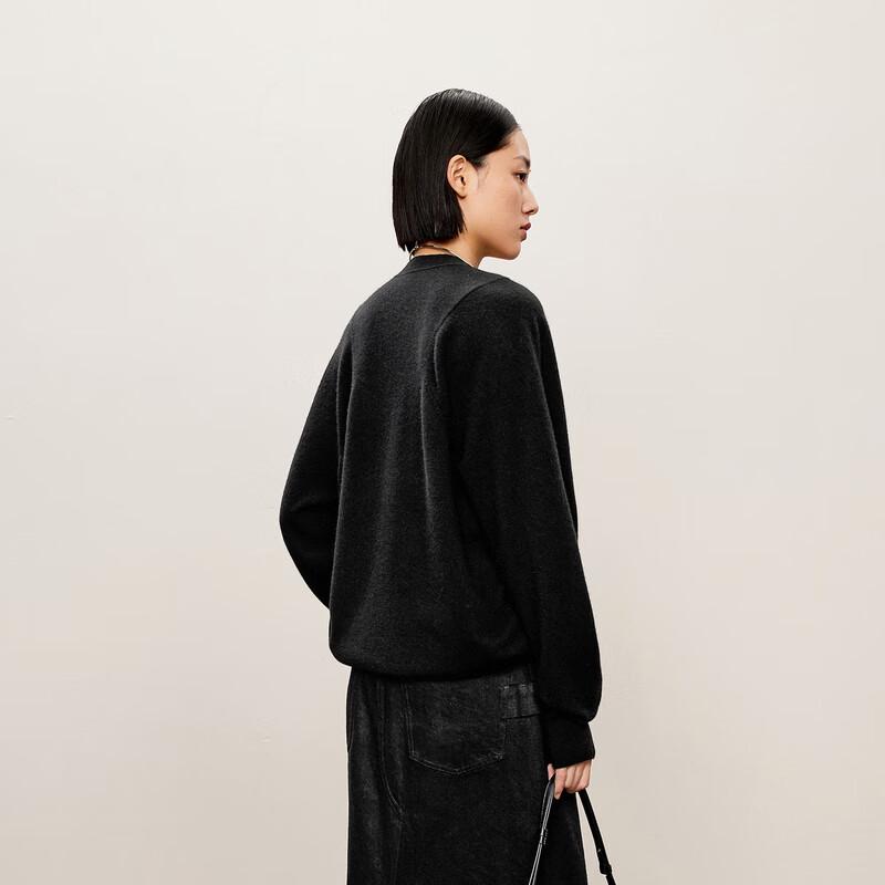 LESS 2024 Autumn Short V-neck Cashmere Cardigan