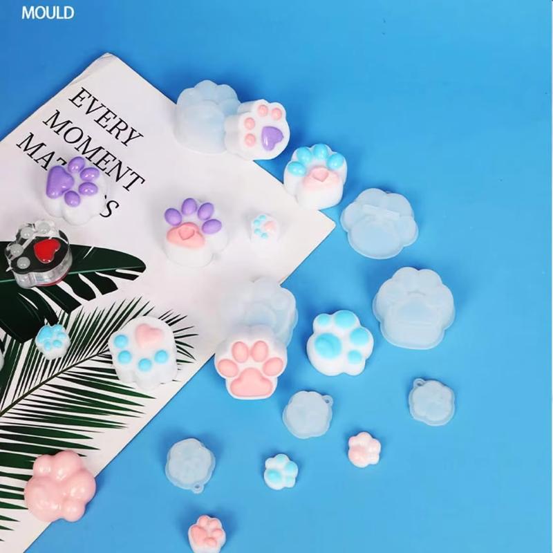 14 Pieces Paw Print Resin Mold Paw Silicone Mold Cat Paw Epoxy Resin Casting Mold With Matte And Mirror Effect For Diy Cute Paw
