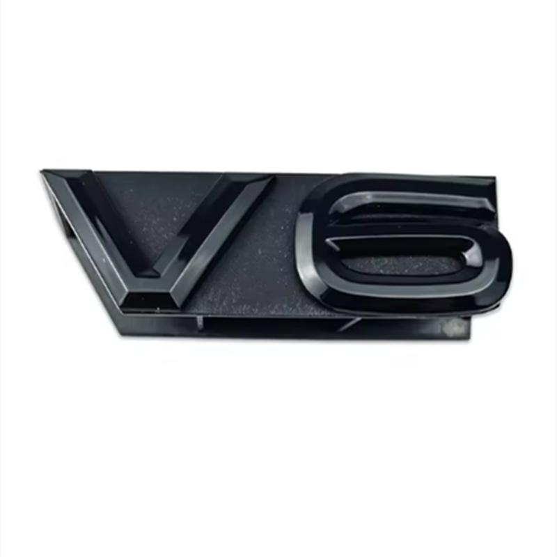 ABS V6 Logo Car Front Grille Badge Rear Trunk Emblem Side Sticker for VW Passat Phaeton CC R32 R36 Touareg Teramont BAH1