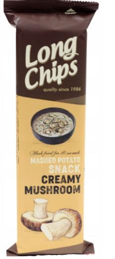 Long Chips Potato Chips With Cream And Mushroom Flavor 75G